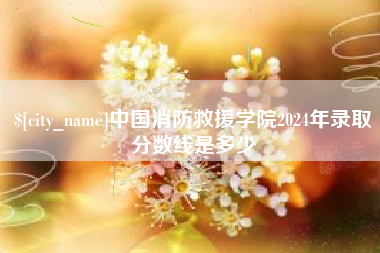 潮州中国消防救援学院2024年录取分数线是多少