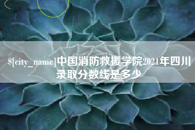 潮州中国消防救援学院2021年四川录取分数线是多少