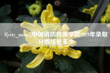 潮州中国消防救援学院2019年录取分数线是多少
