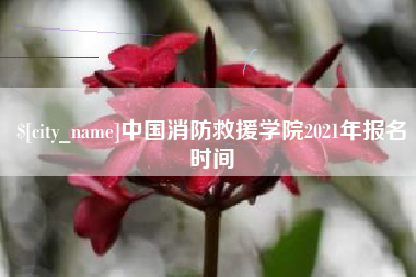 潮州中国消防救援学院2021年报名时间