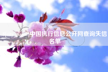 潮州中国执行信息公开网查询失信名单