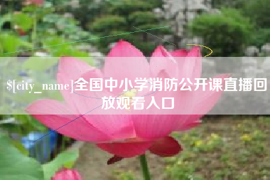 潮州全国中小学消防公开课直播回放观看入口