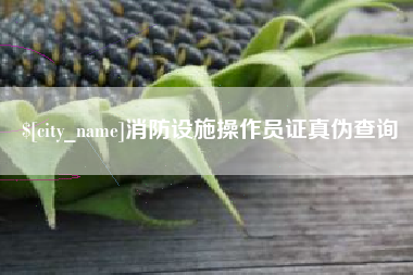 潮州消防设施操作员证真伪查询