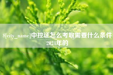 潮州中控证怎么考取需要什么条件2024年的