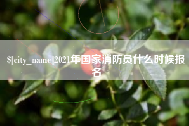 潮州2021年国家消防员什么时候报名