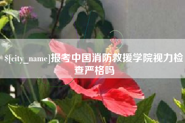 潮州报考中国消防救援学院视力检查严格吗
