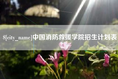 潮州中国消防救援学院招生计划表