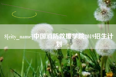 潮州中国消防救援学院2019招生计划